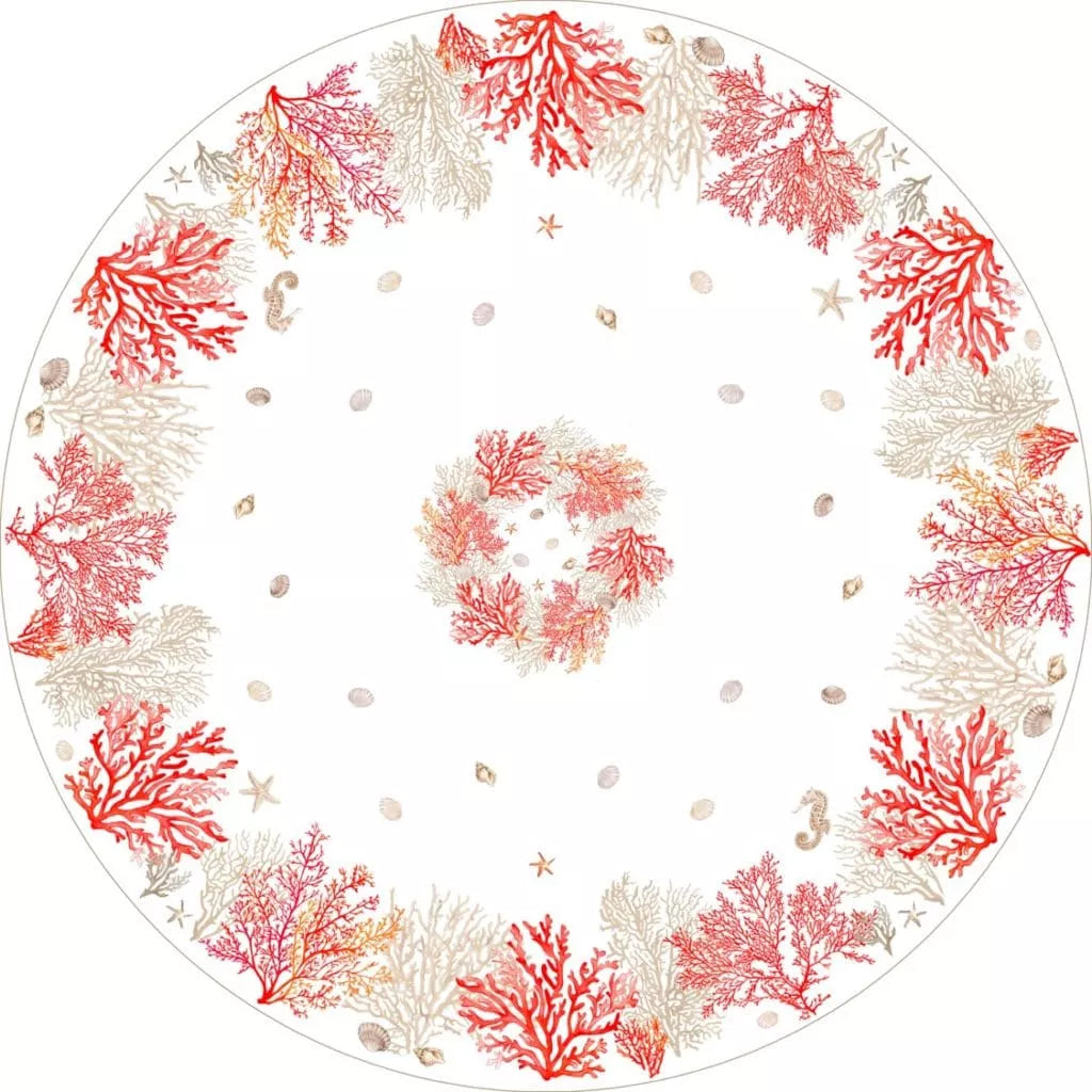 Nappe ronde enduit 180cm Lagon corail