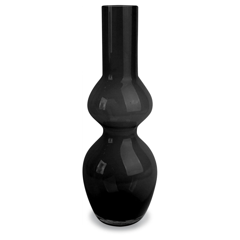 Vase en verre noir