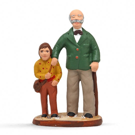 Aveugle et son fils Santons de Provence Arterra 7cm