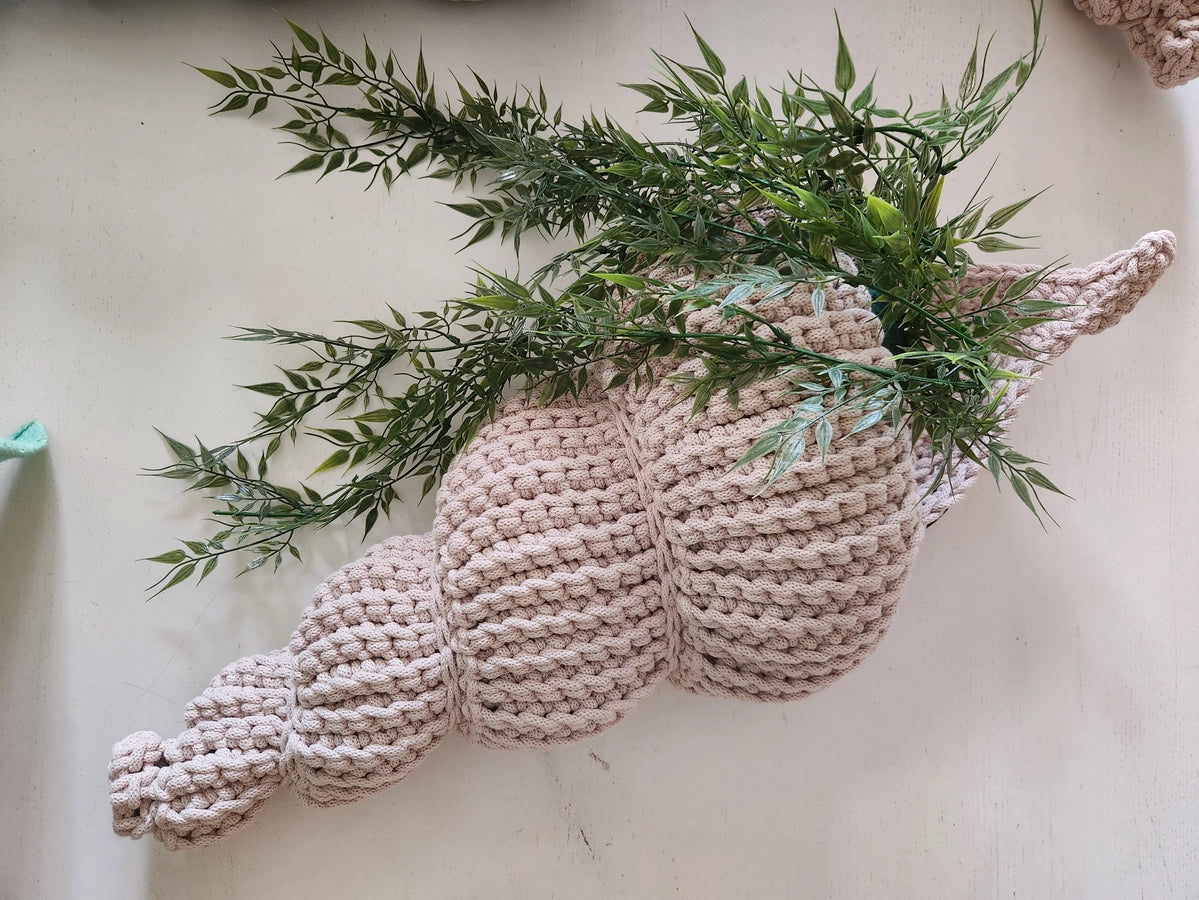 Panier décoratif artisanal nude Coquillage Bulot taille XXL