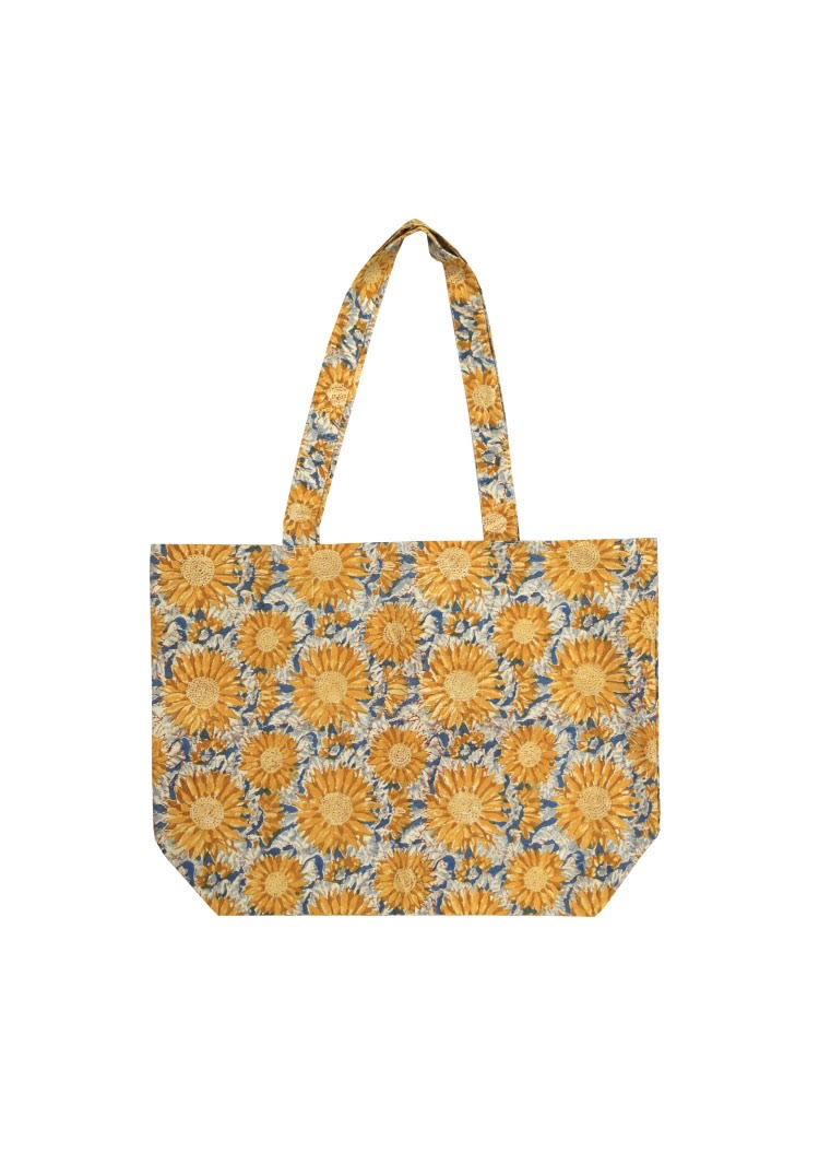 Cabas Couleur Nature Tournesol en coton artisanal