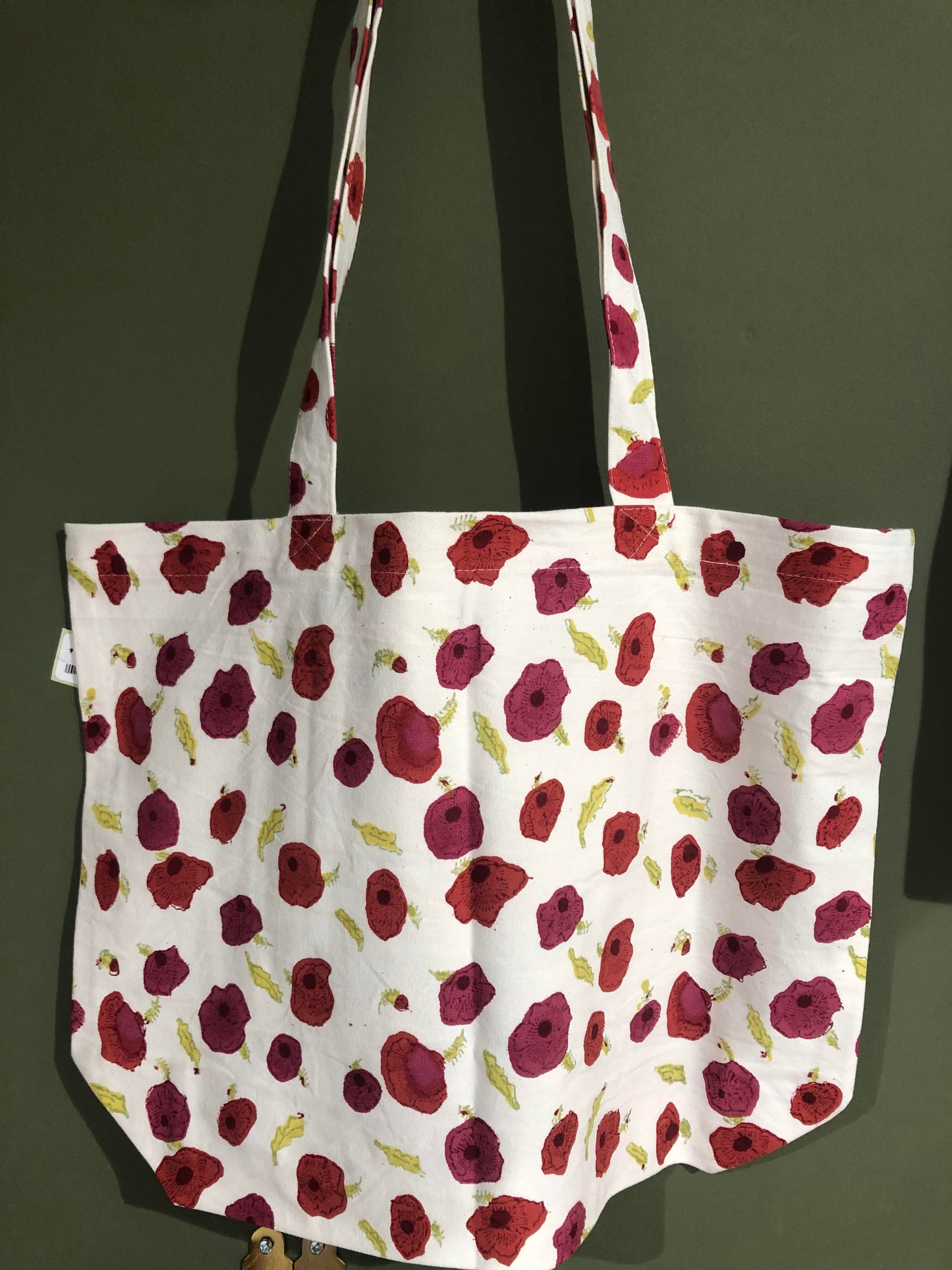 Cabas Couleur Nature Coquelicot en coton artisanal