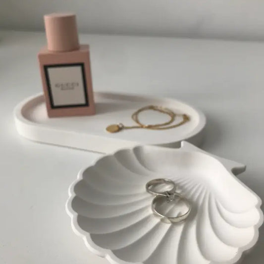 Coquille en jesmonite blanche fabrication artisanale