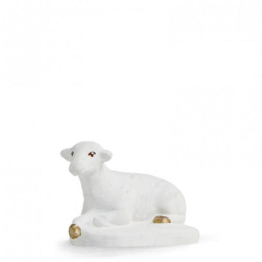 Mouton couché Santons de Provence Arterra 9cm blanc