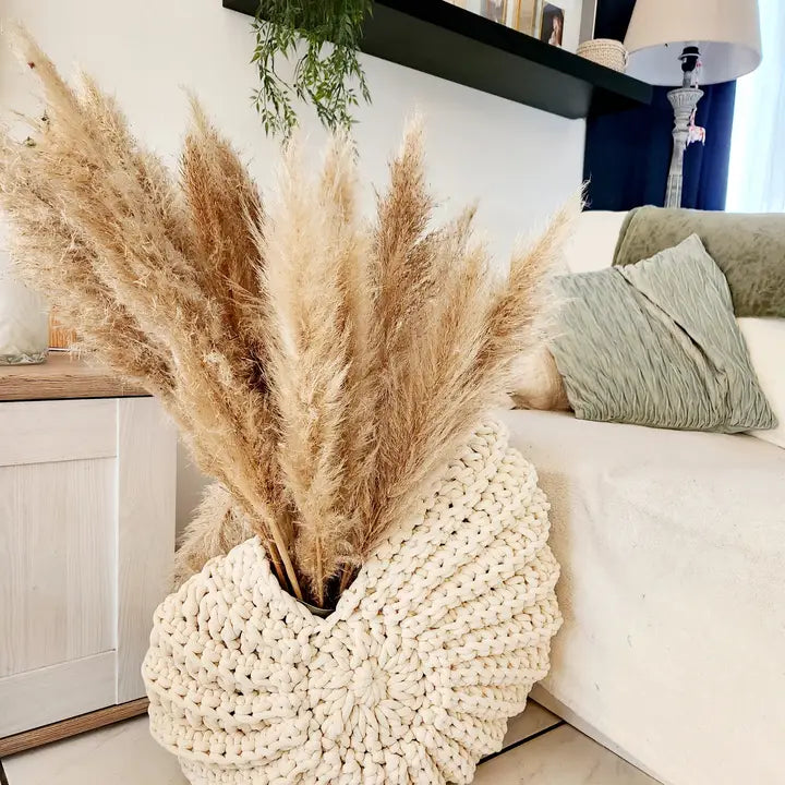 Panier décoratif artisanal écru Coquillage Ammonite taille XXL