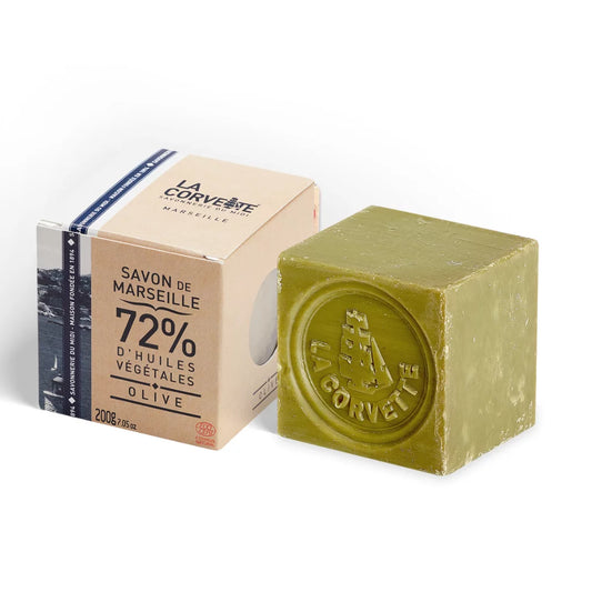 Cube of OLIVE Marseille Soap - 200g - In Box