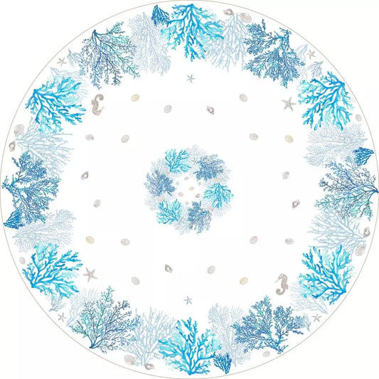 Nappe ronde enduit 230cm Lagon bleu