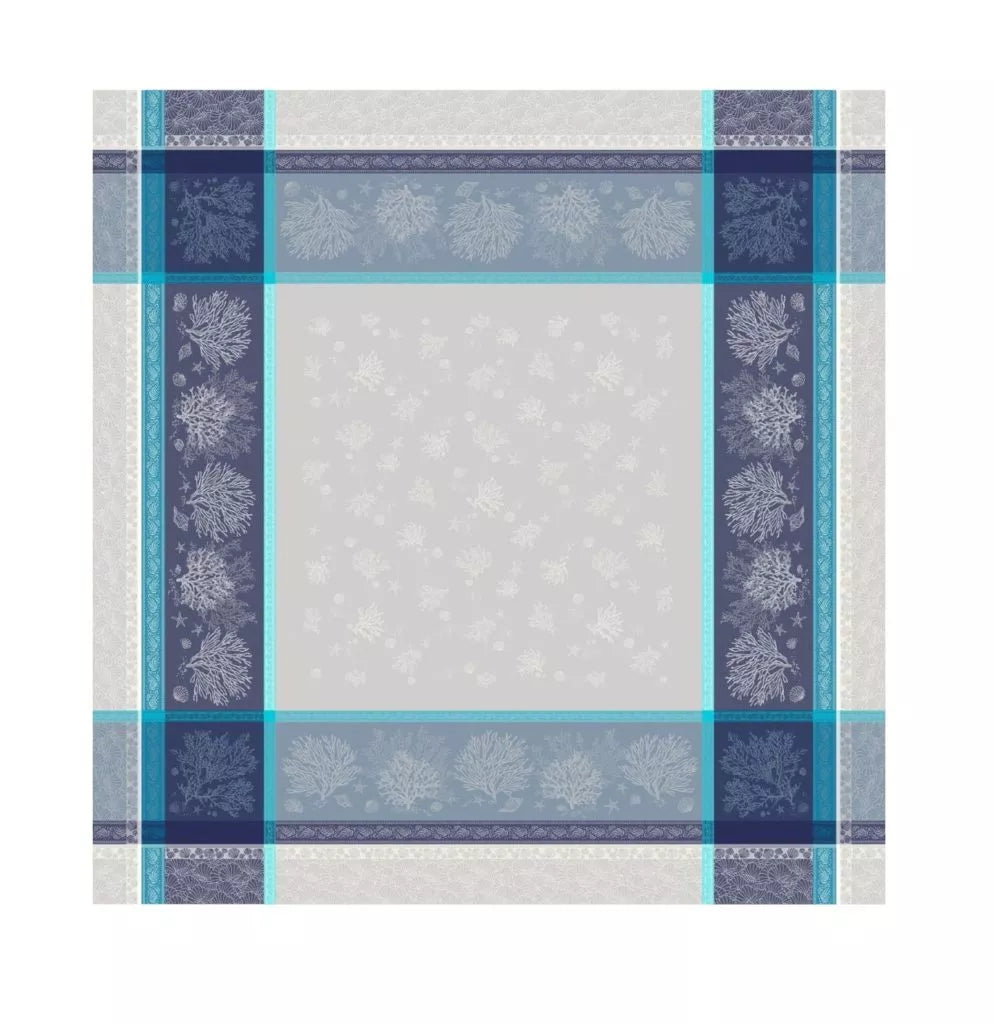 Square tablecloth 160x160cm Oceane blue