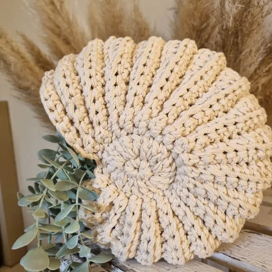 Panier décoratif écru Coquillage Ammonite taille M