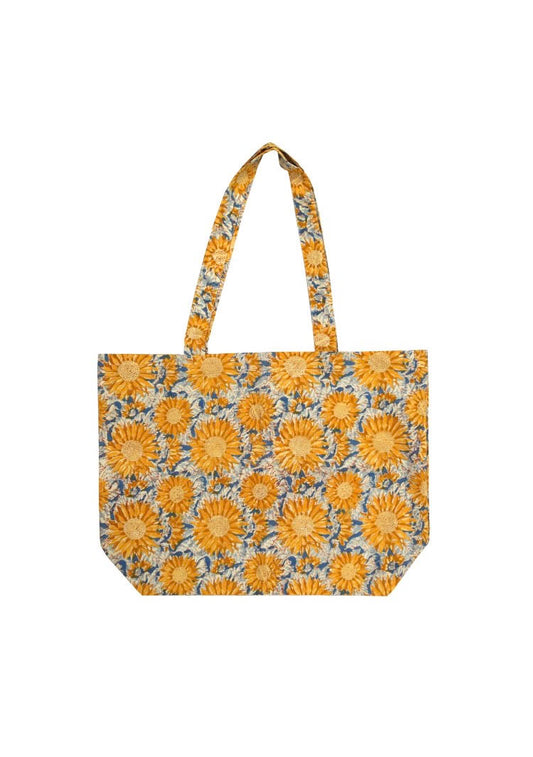 Cabas Couleur Nature Tournesol en coton artisanal