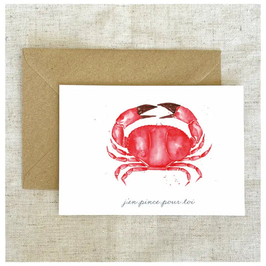 Carte postale Le crabe Bleu Coquille