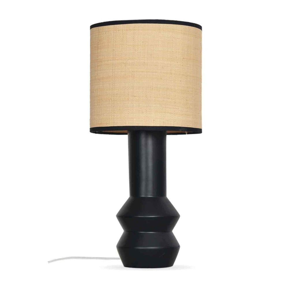 Lampe Dakar noir en raphia