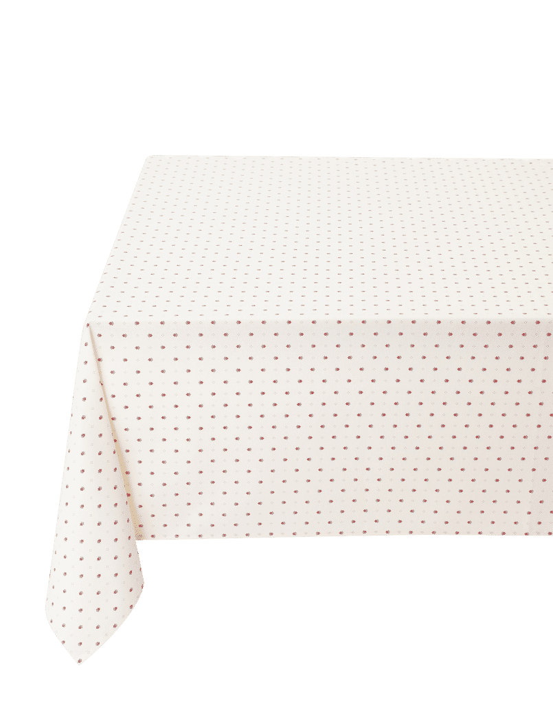 Nappe rectangle coton 2m Calisson écru rouge