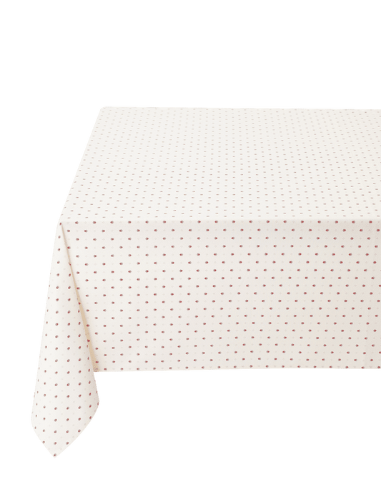 Nappe rectangle coton 2m Calisson écru rouge