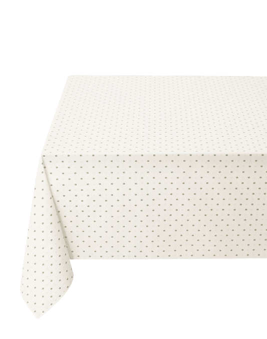 Nappe rectangle coton 2m50 Calisson écru vert