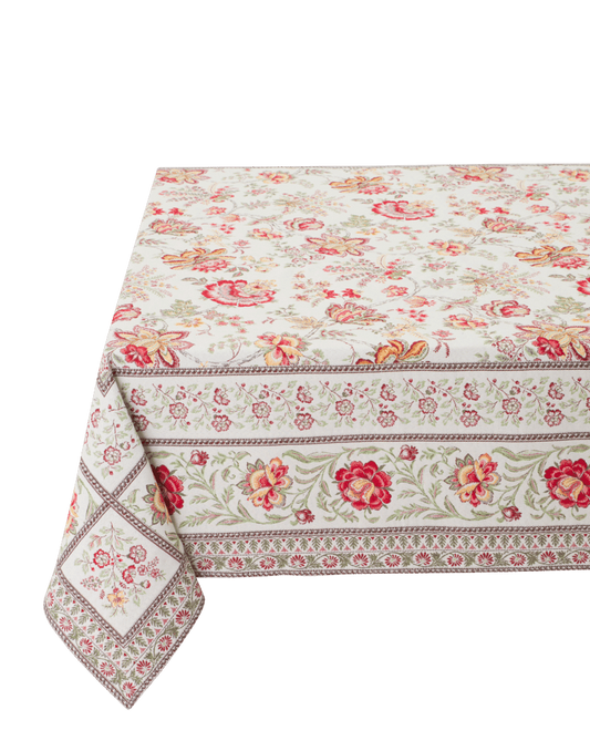 Nappe carrée 145x145 Garance jaune rouge