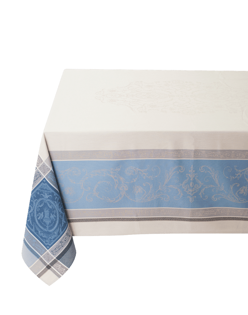 Rectangle tablecloth 250x160cm Versailles ecru/blue