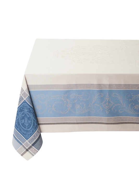 Rectangle tablecloth 250x160cm Versailles ecru/blue