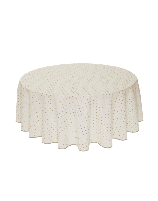 Nappe ronde coton Calisson écru beige 180cm