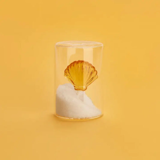 Salière/ poivrière à motif coquillage ambré