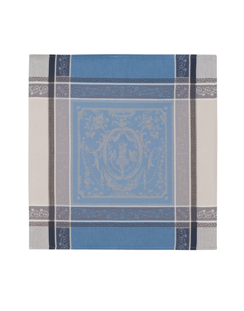 Serviette de table en jacquard Versailles bleu