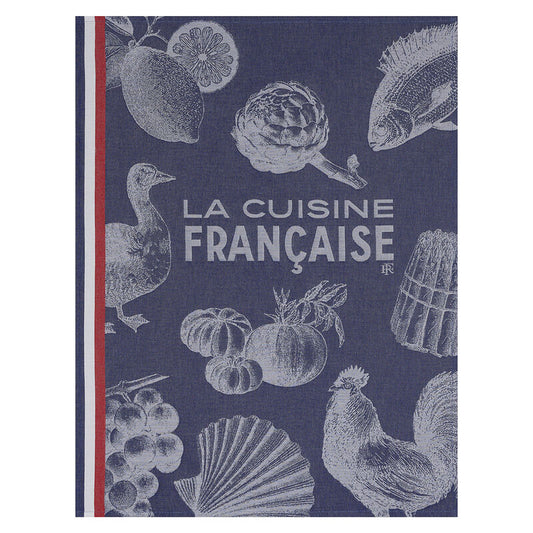 Torchon Gastronomie bleu Le Jacquard français x L'Elysée